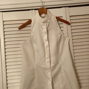 White cotton bottom down shirt